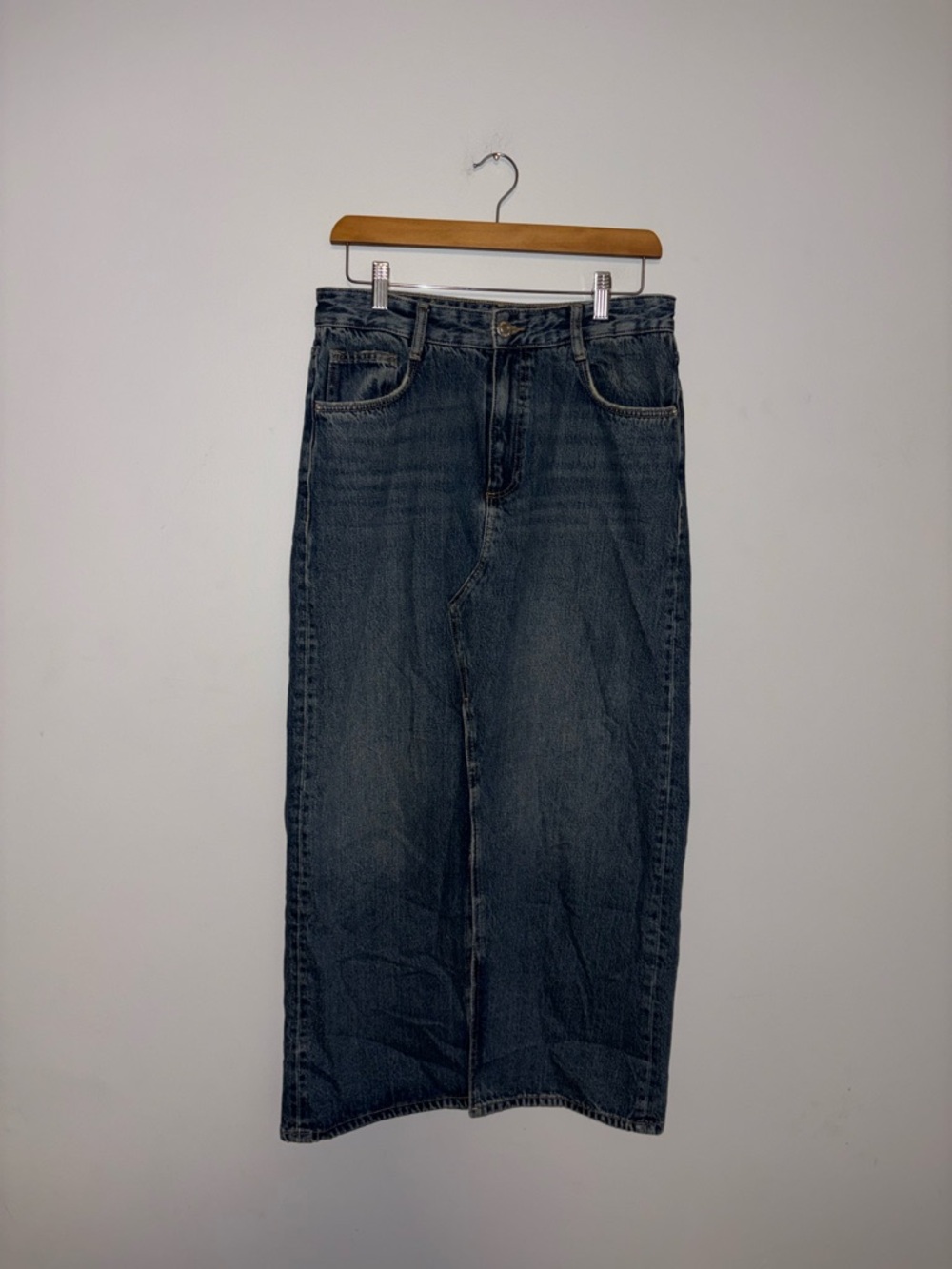 Zara ~ Long Jean Skirt Front Slit
